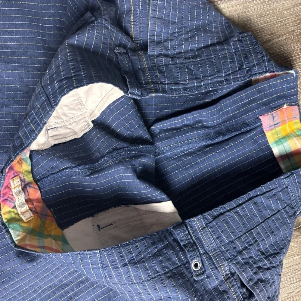 Tommy Bahama Men's 40 Relax‎ Cotton Textured Multicolor Thread Check Blue Shorts